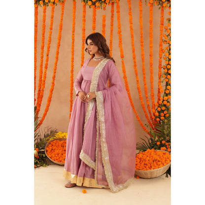 DEASHA INDIA Shubha Lilac Anarkali with Pant & Dupatta
