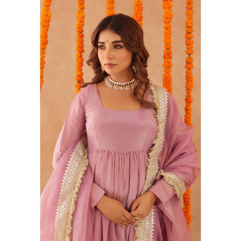 DEASHA INDIA Shubha Lilac Anarkali with Pant & Dupatta
