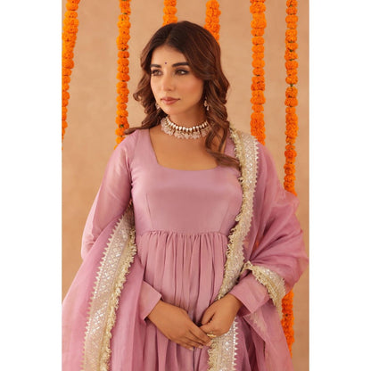 DEASHA INDIA Shubha Lilac Anarkali with Pant & Dupatta