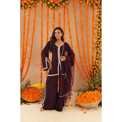DEASHA INDIA Zehra Wine Coord Set