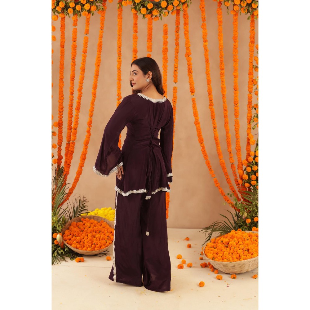 DEASHA INDIA Zehra Wine Coord Set