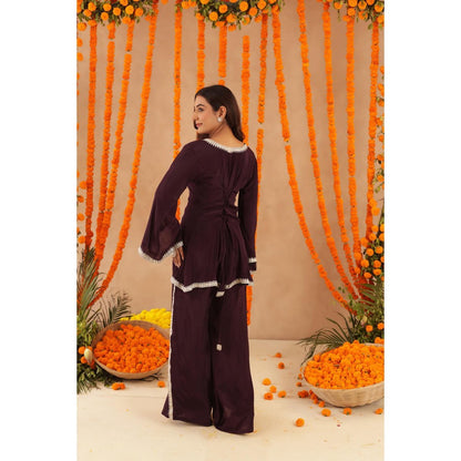 DEASHA INDIA Zehra Wine Coord Set