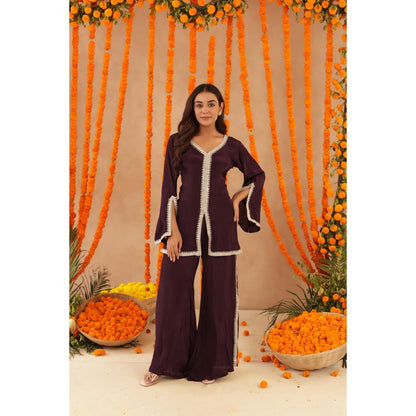 DEASHA INDIA Zehra Wine Coord Set