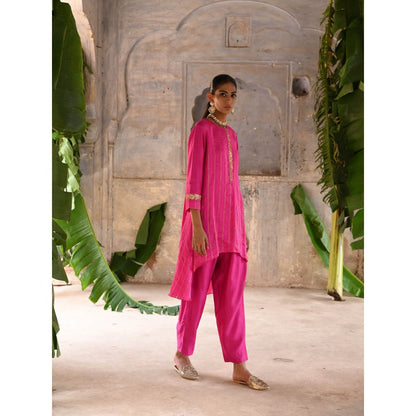 DEEPTHEE Fuchsia Pink High-Low Co-ord (Set of 2)