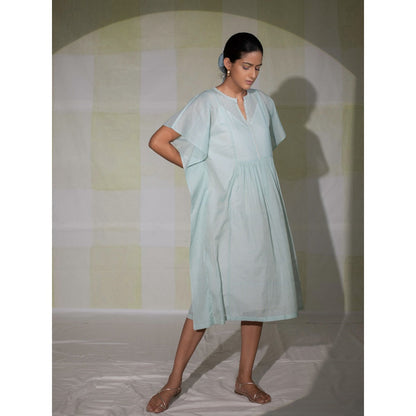 DEEPTHEE Icy Blue Hand Striped Kaftan Dress