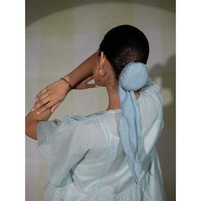 DEEPTHEE Icy Blue Hand Striped Kaftan Dress