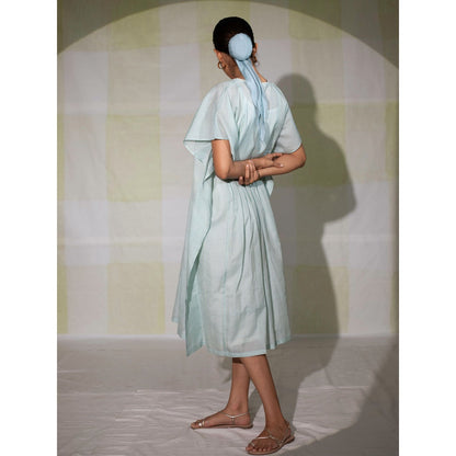 DEEPTHEE Icy Blue Hand Striped Kaftan Dress