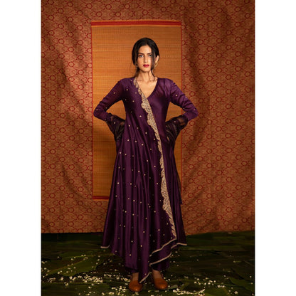 DEEPTHEE Varna Hand Embellished Crossover Kurta with Pant & Dupatta (Set of 3)