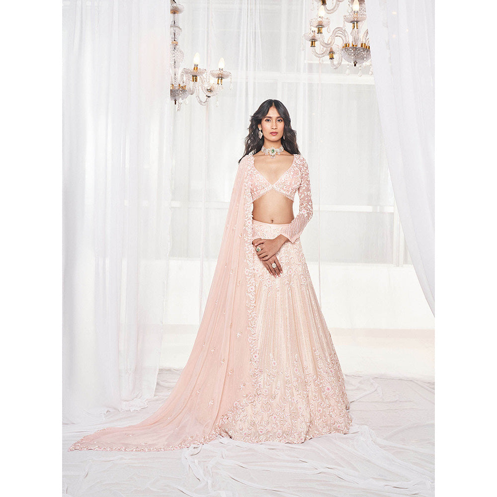 DISHA MUCHHALA Light Pink Bridal Lehenga with Blouse and Dupatta (Set of 3)