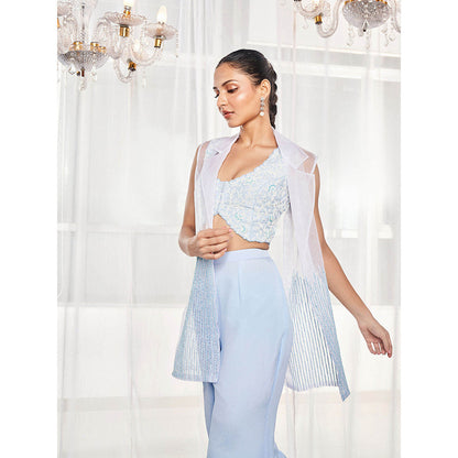 DISHA MUCHHALA Powder Blue Co-ord (Set of 3)