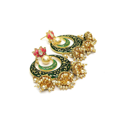 Divino Majestic Green Chandbali