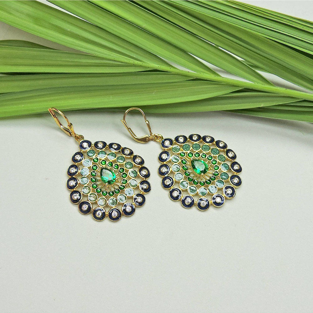 Divino The Star Galore Green Danglers