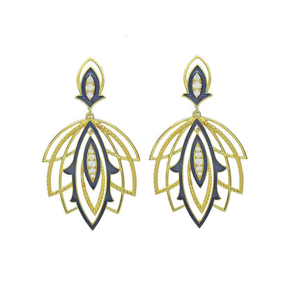 Divino Fiery Blue Fall Earrings