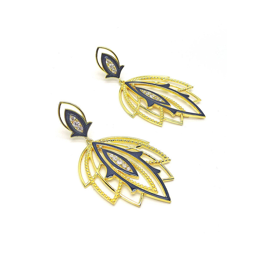 Divino Fiery Blue Fall Earrings