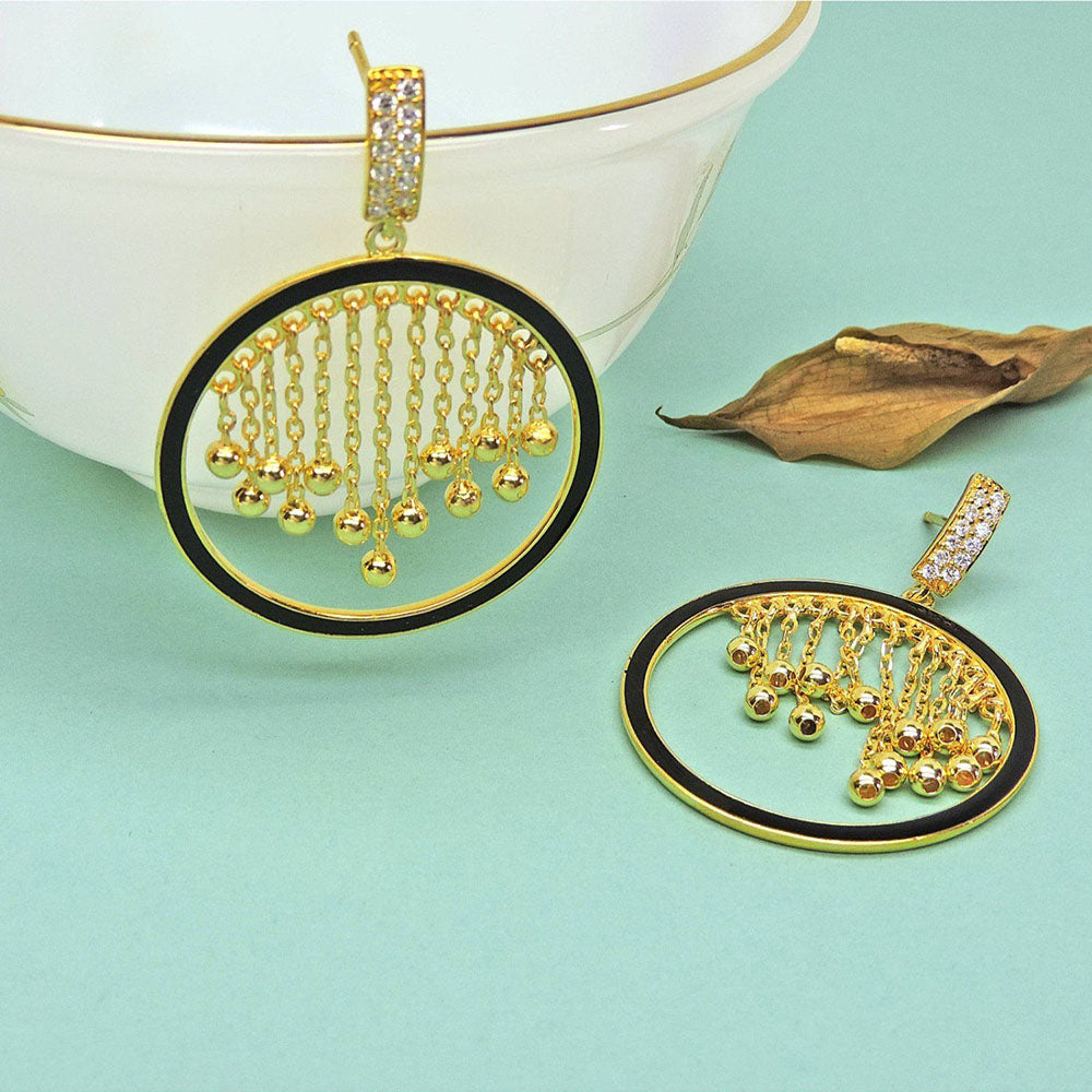 Divino The Eye Riser Gold Dangler Earrings