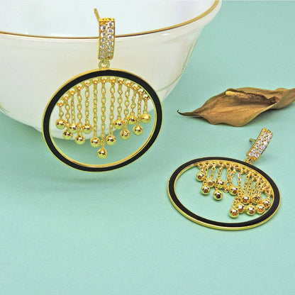 Divino The Eye Riser Gold Dangler Earrings