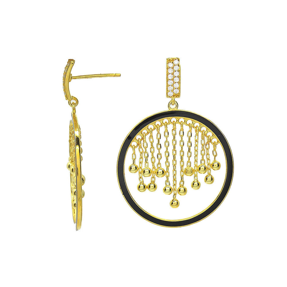 Divino The Eye Riser Gold Dangler Earrings
