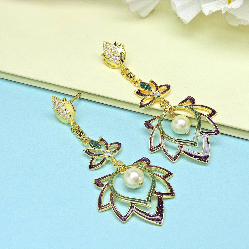 Divino The Lotus Love Danglers