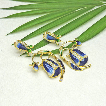 Divino Drop Dead Blue Tulip Earring