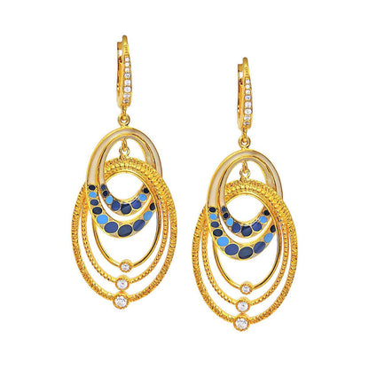 Divino Sunday Eye Candy Multi-Color Gold Plated Danglers