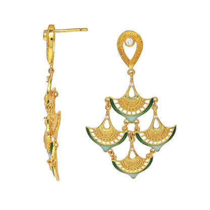Divino Green Frosty Fields Dangler Earrings