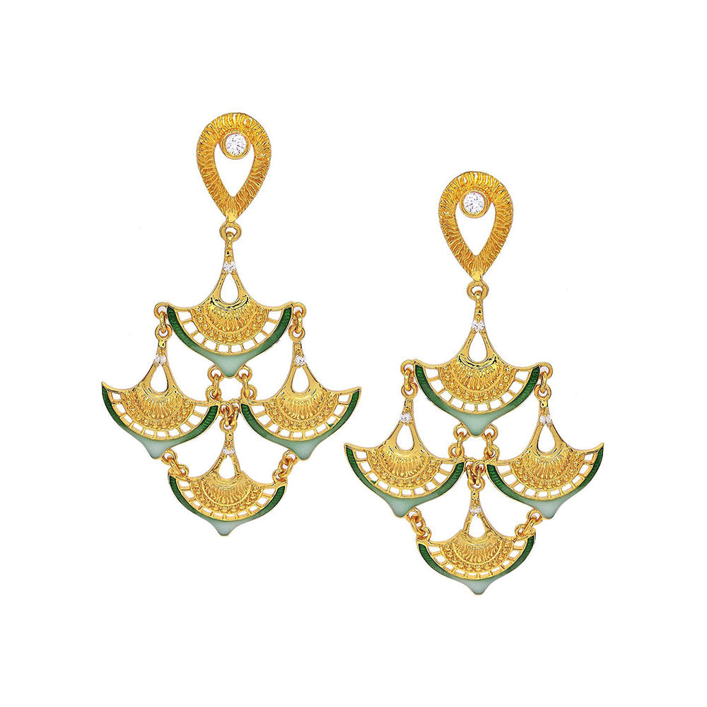Divino Green Frosty Fields Dangler Earrings