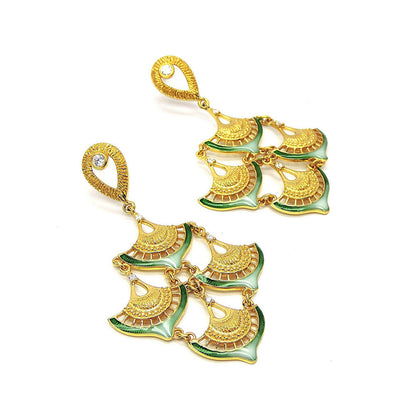 Divino Green Frosty Fields Dangler Earrings