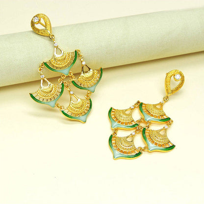 Divino Green Frosty Fields Dangler Earrings