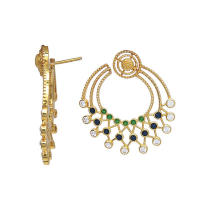 Divino Multi- Color Ring Of Luxury Danglers