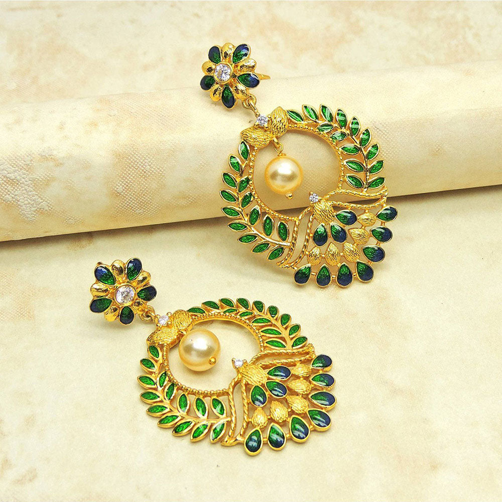 Divino Green & Blue Twilight Danglers