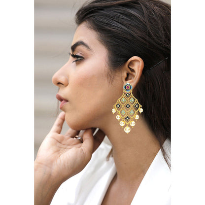 Divino Multi-Color Gold Vanilla Valley Danglers