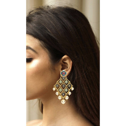 Divino Multi-Color Gold Vanilla Valley Danglers