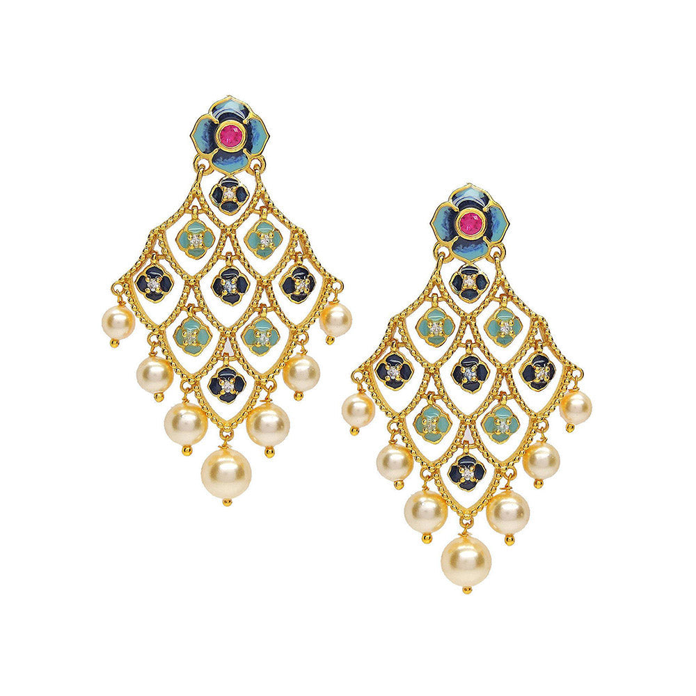 Divino Multi-Color Gold Vanilla Valley Danglers