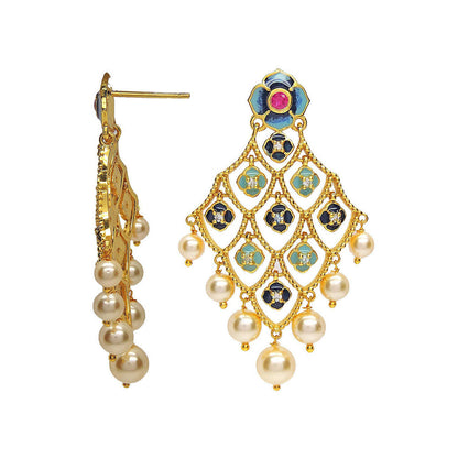 Divino Multi-Color Gold Vanilla Valley Danglers
