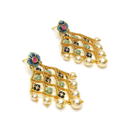 Divino Multi-Color Gold Vanilla Valley Danglers