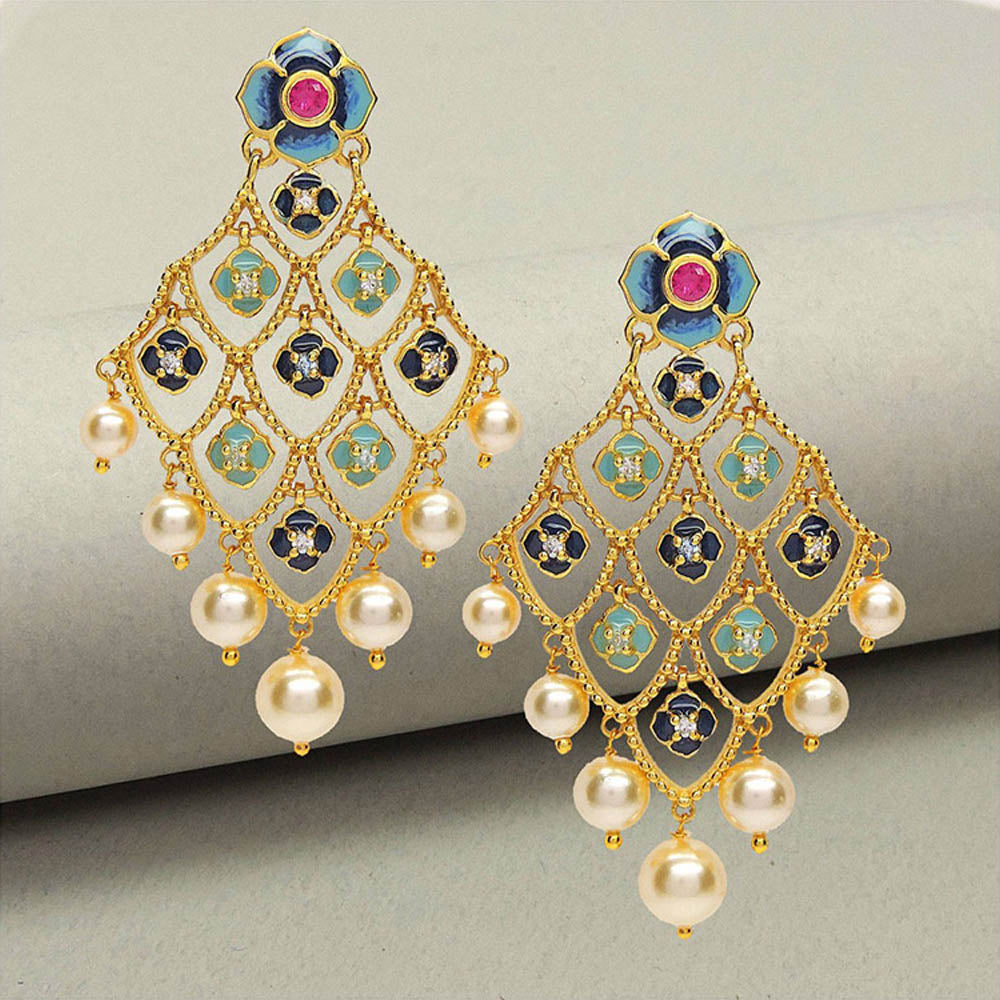 Divino Multi-Color Gold Vanilla Valley Danglers
