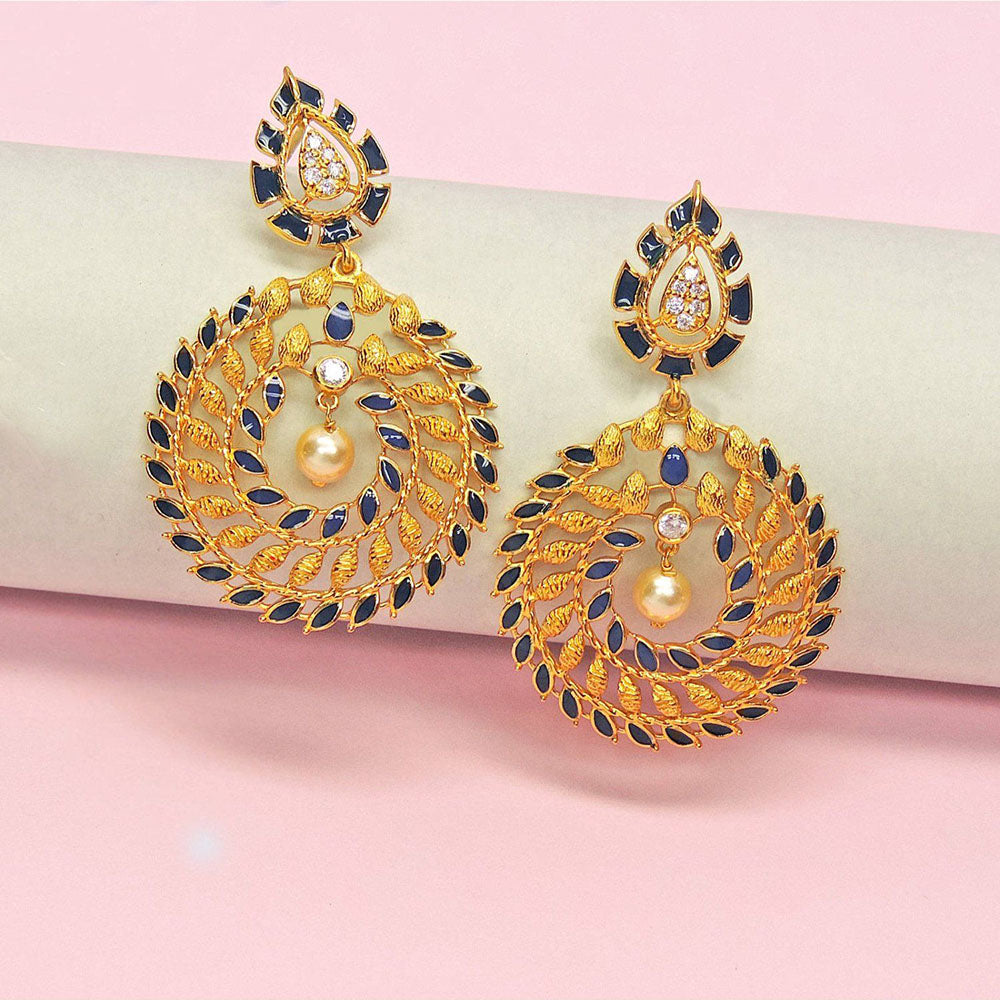Divino Gold & Blue Punch Danglers