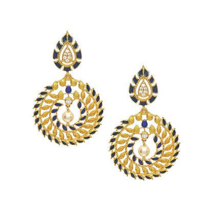 Divino Gold & Blue Punch Danglers