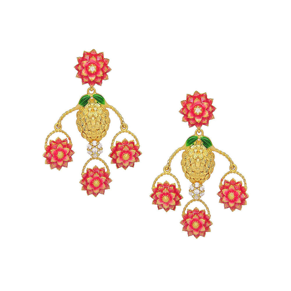 Divino Cotton Carnival Pink Danglers