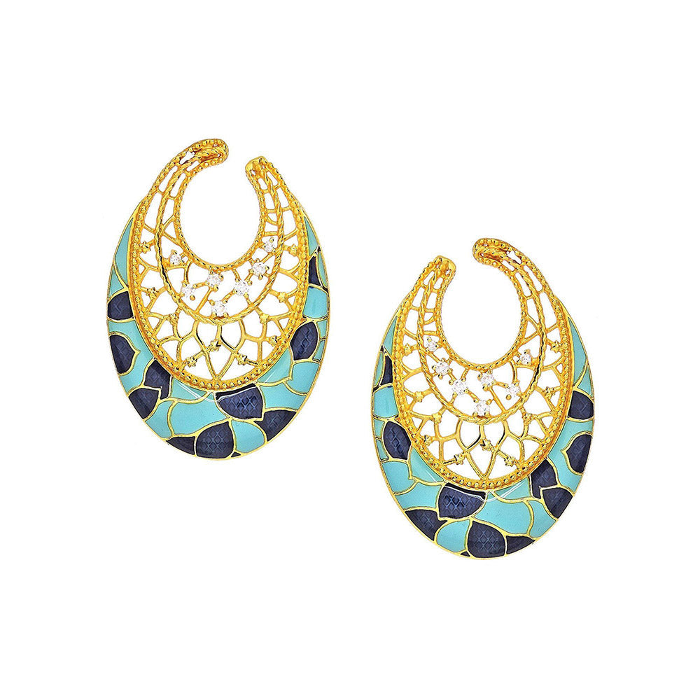 Divino French Blue Sapphire Dangler Earrings