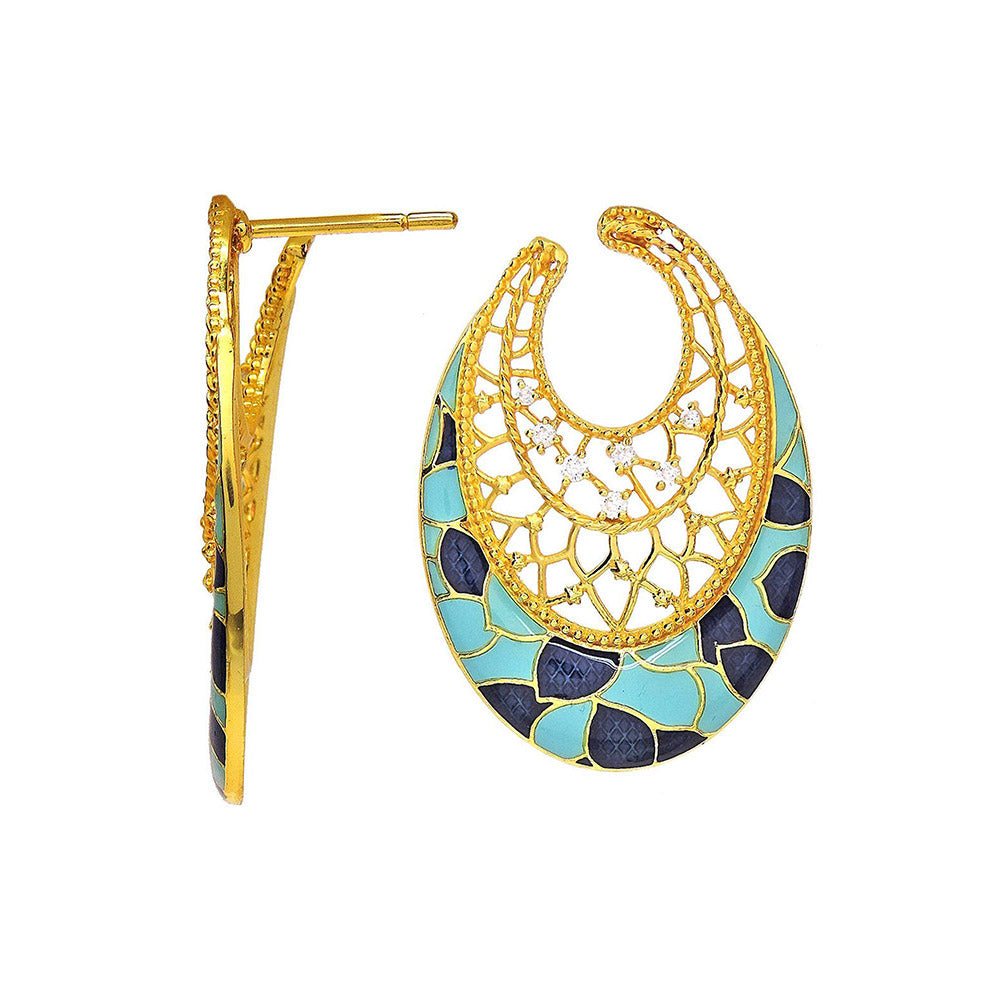 Divino French Blue Sapphire Dangler Earrings