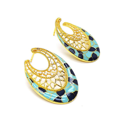Divino French Blue Sapphire Dangler Earrings