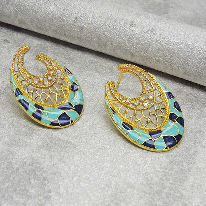 Divino French Blue Sapphire Dangler Earrings