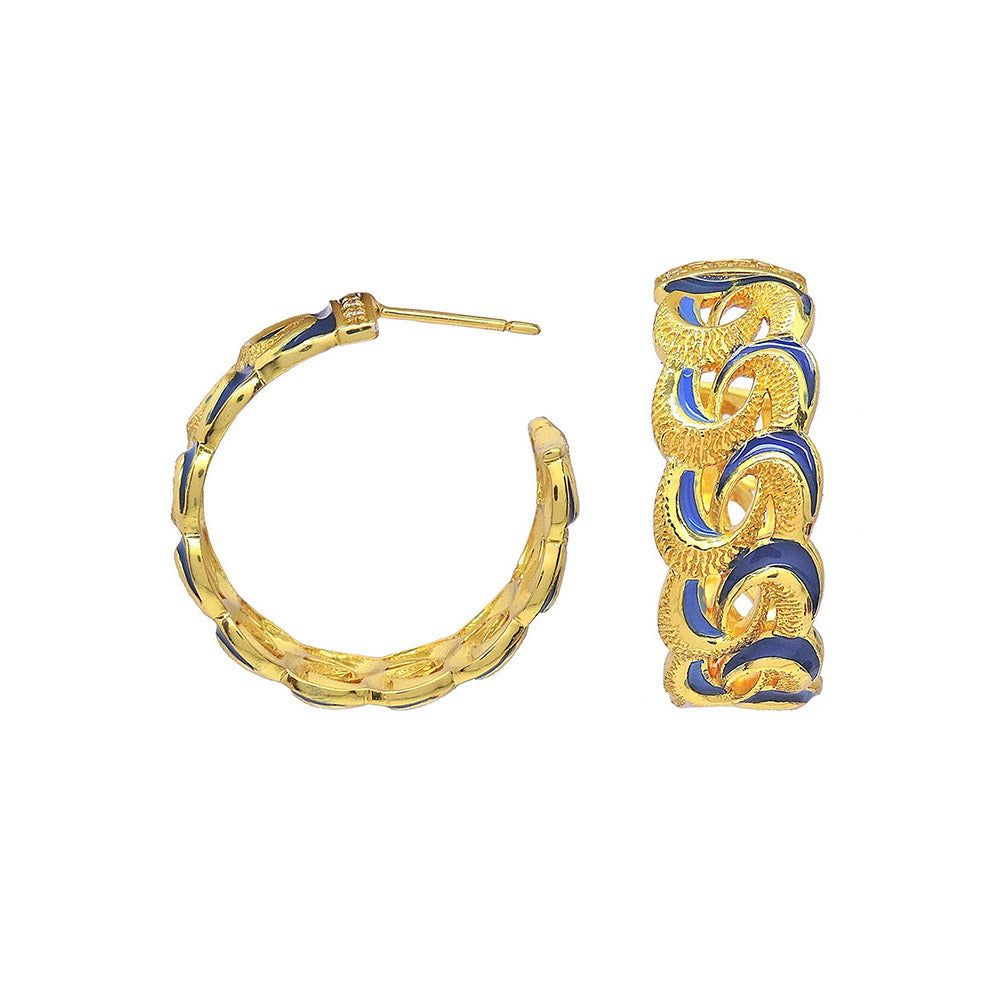 Divino Blue Blush Hoop Earrings