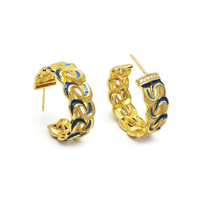 Divino Blue Blush Hoop Earrings