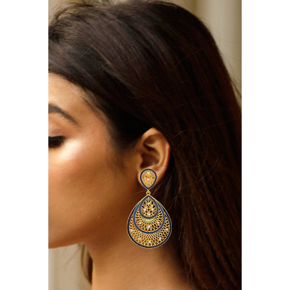 Divino Blue Snow Splash Danglers