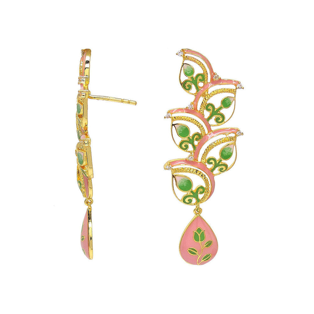 Divino Peach Lace Danglers