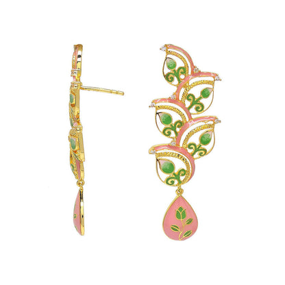 Divino Peach Lace Danglers