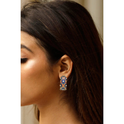 Divino Blue & Red Spring Petals Hoops