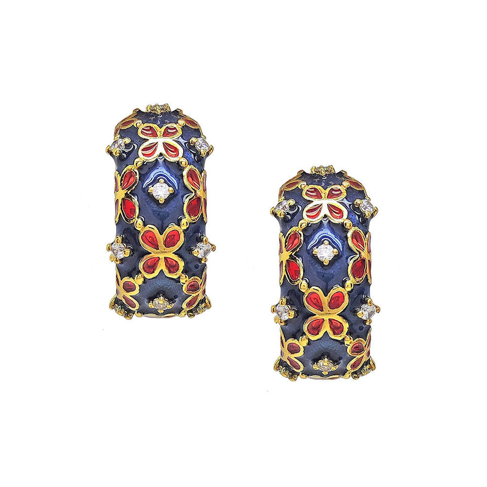 Divino Blue & Red Spring Petals Hoops